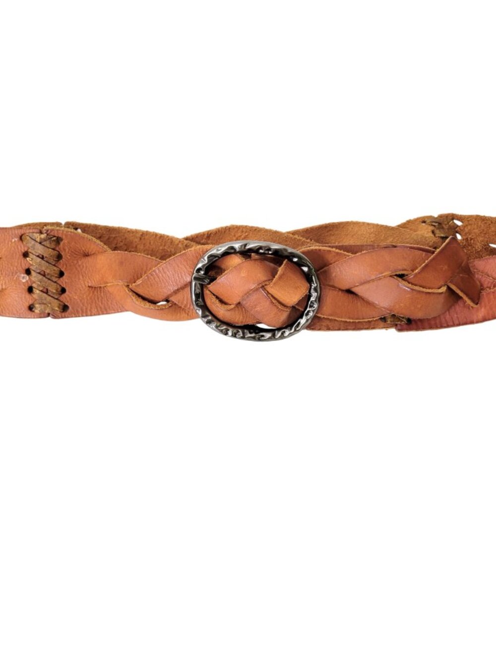 Women's Boho Woven Leather Belt - Picture 2 of 4